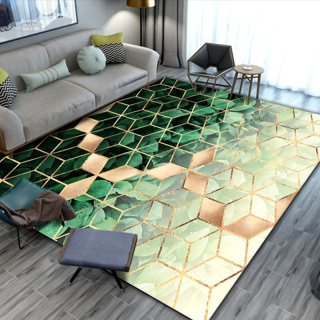 Nordic Luxury Large Modern Carpet Black And Gold Carpet For Living