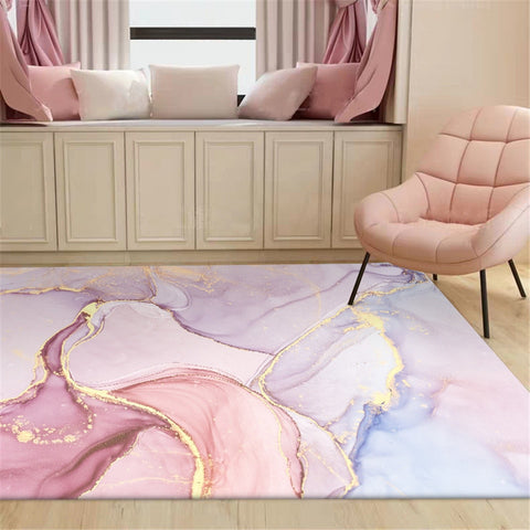 Pink Gold Oil Painting Abstract Carpet