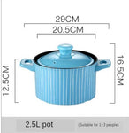 Blue Round Cooking Saucepan Multifunctional Pot