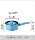 Blue Round Cooking Saucepan Multifunctional Pot