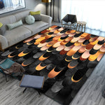 Black Gold Marble Modern Luxury Living Room Bedroom Carpet