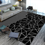 Black Gold Marble Modern Luxury Living Room Bedroom Carpet