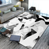 Black Gold Marble Modern Luxury Living Room Bedroom Carpet